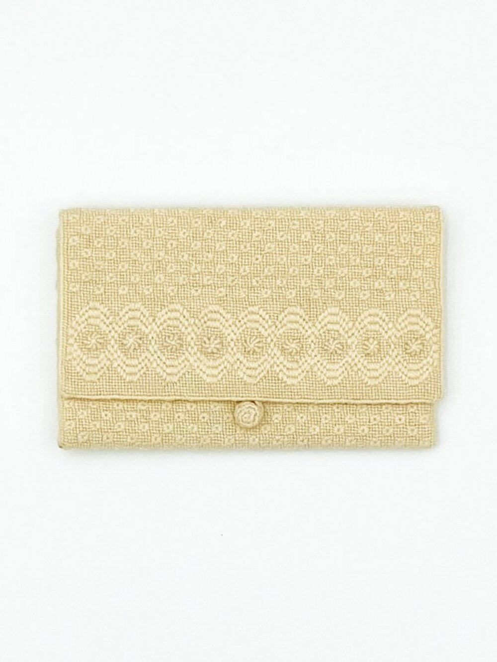 VINTAGE | Embroidered Foldover Clutch w/ Button Closure | VERY GOOD!